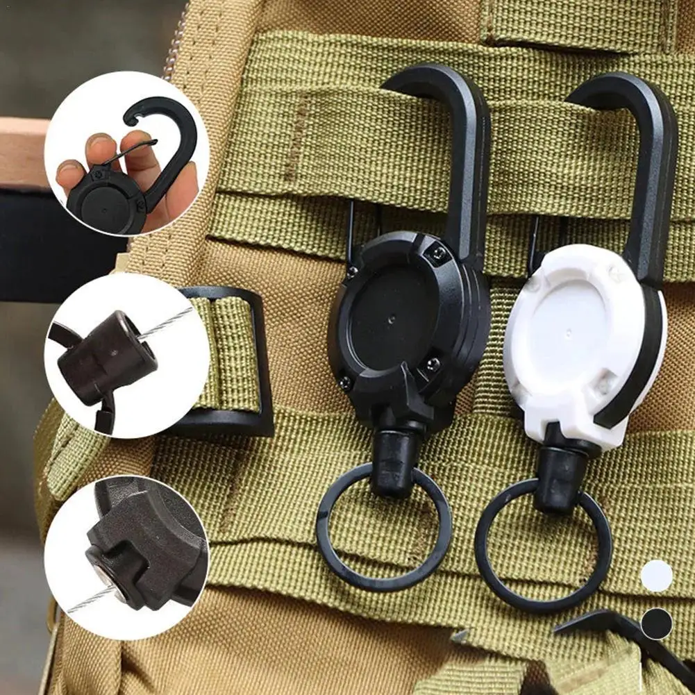 Retractable Pull Badge ID Reel Carabiner Key Chain Holder 1 Retractable Pull Badge ID Reel Carabiner Key Chain Holder