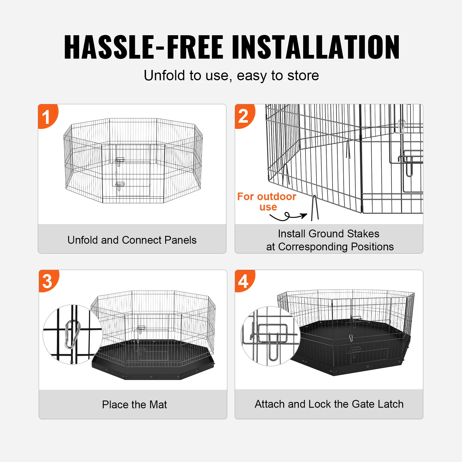 Foldable Metal Play Pen for Dogs 5 Foldable Metal Play Pen for Dogs - Image 5