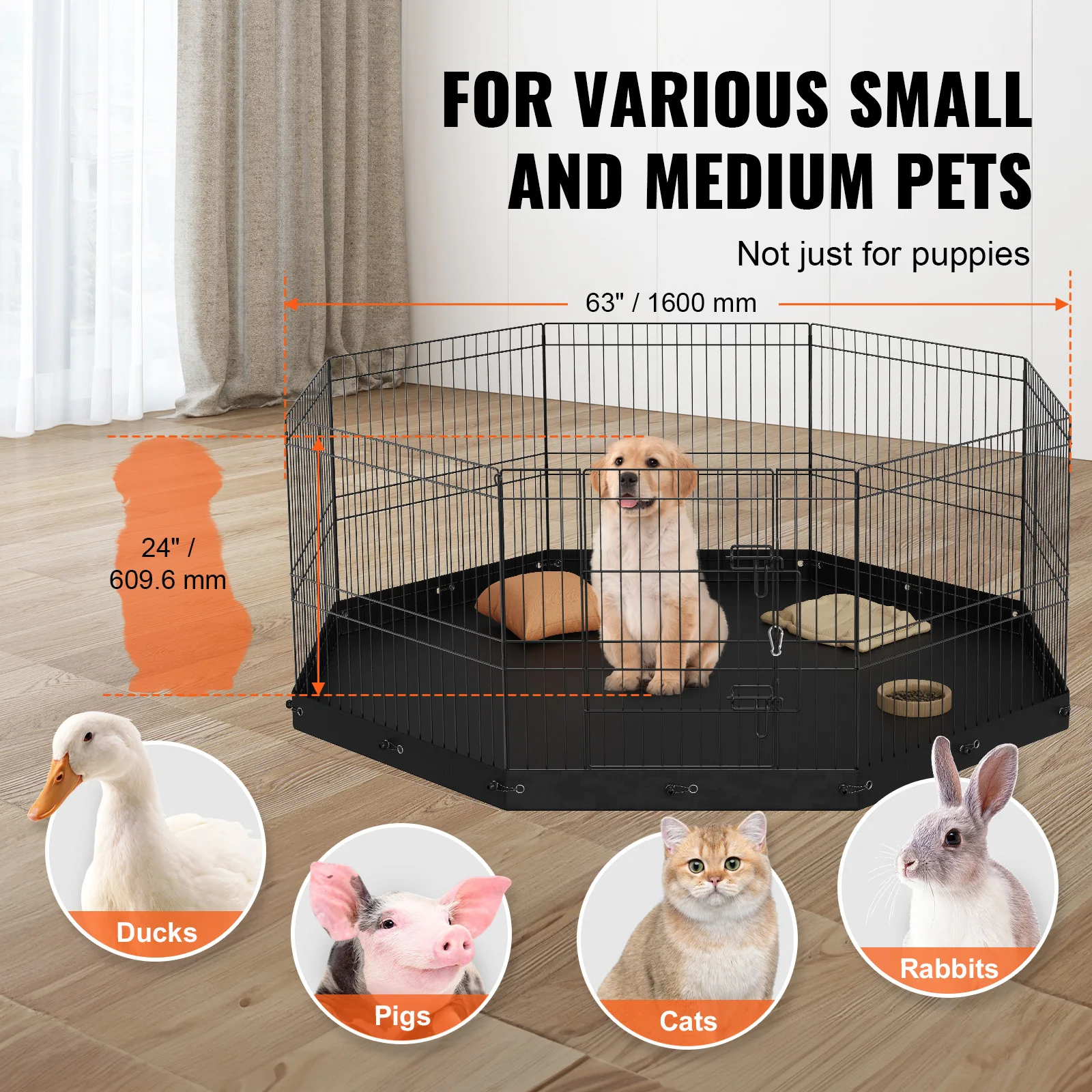 Foldable Metal Play Pen for Dogs 6 Foldable Metal Play Pen for Dogs - Image 6