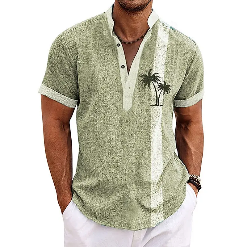 Short Sleeve Tee - Mens Striped Coconut Tree Shirt 6 Short Sleeve Tee - Mens Striped Coconut Tree Shirt - Image 6