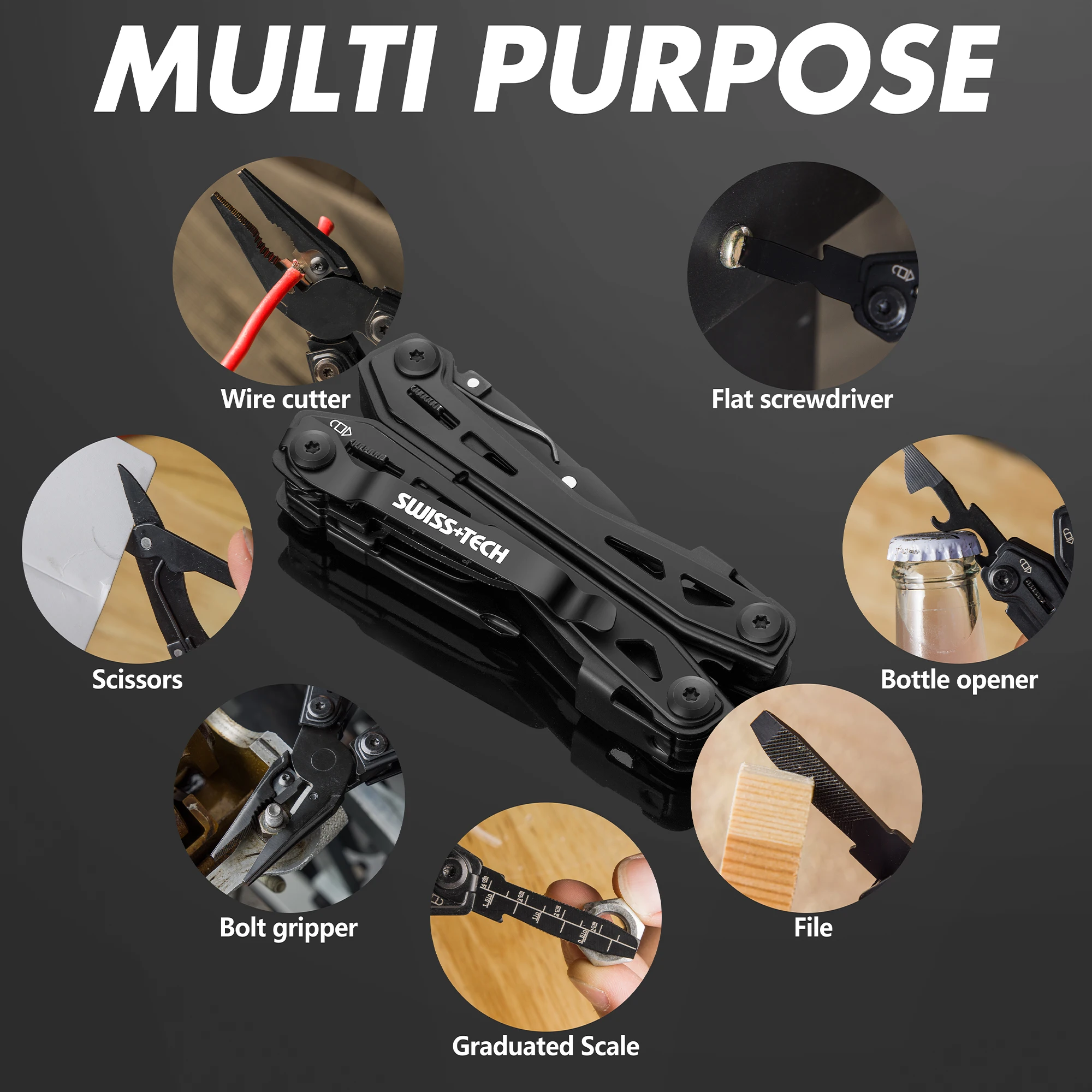 16-in-1 Swiss Tech Camping Multitool with Folding Plier 6 16-in-1 Swiss Tech Camping Multitool with Folding Plier - Image 6