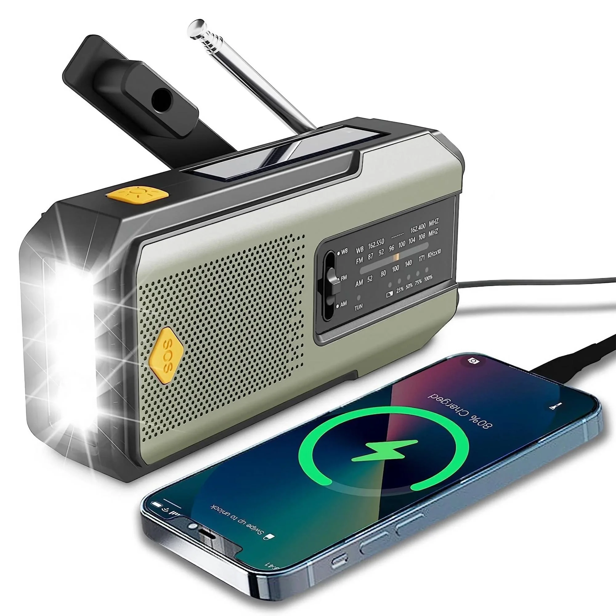 Emergency Weather Radio with Power Bank & Flashlight 1 Emergency Weather Radio with Power Bank & Flashlight