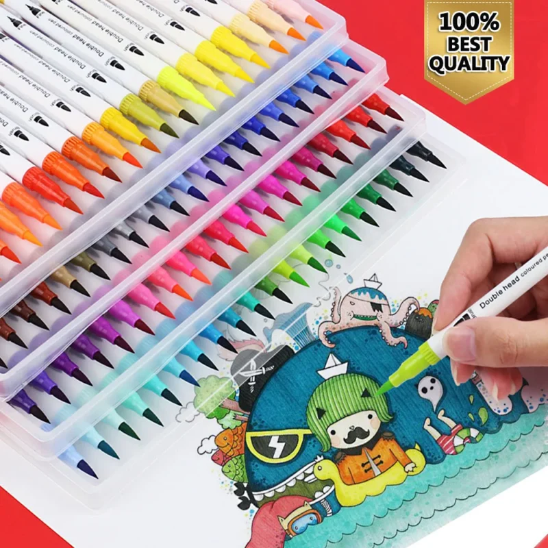 Dual-Tip Watercolour Brush Pen Set