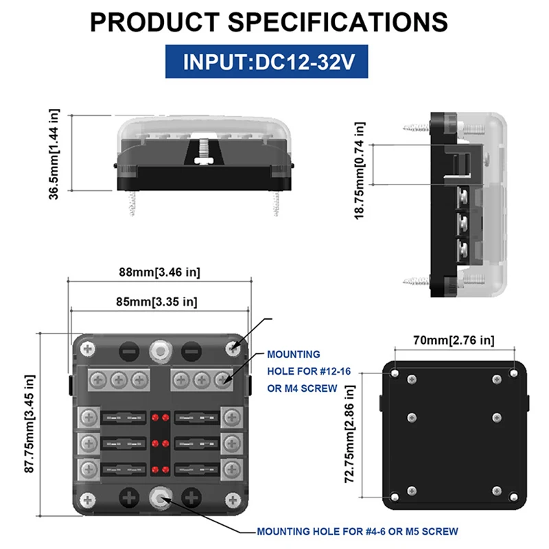 Universal Auto Fuse Block with LED Indicator 6 Universal Auto Fuse Block with LED Indicator - Image 6