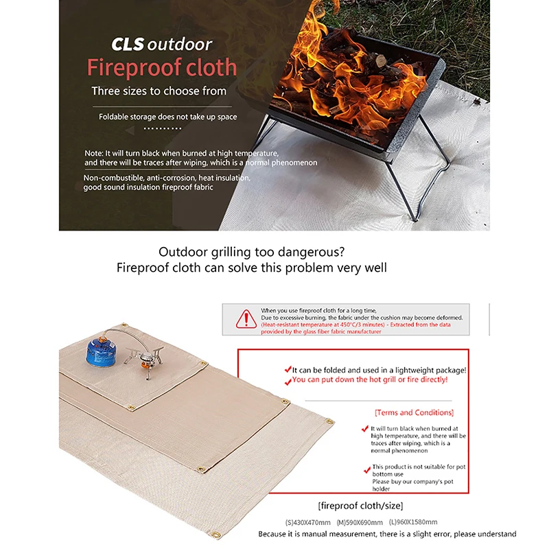 Fibreglass Fireproof Camping Mat 550°C 5 Fibreglass Fireproof Camping Mat 550°C - Image 5