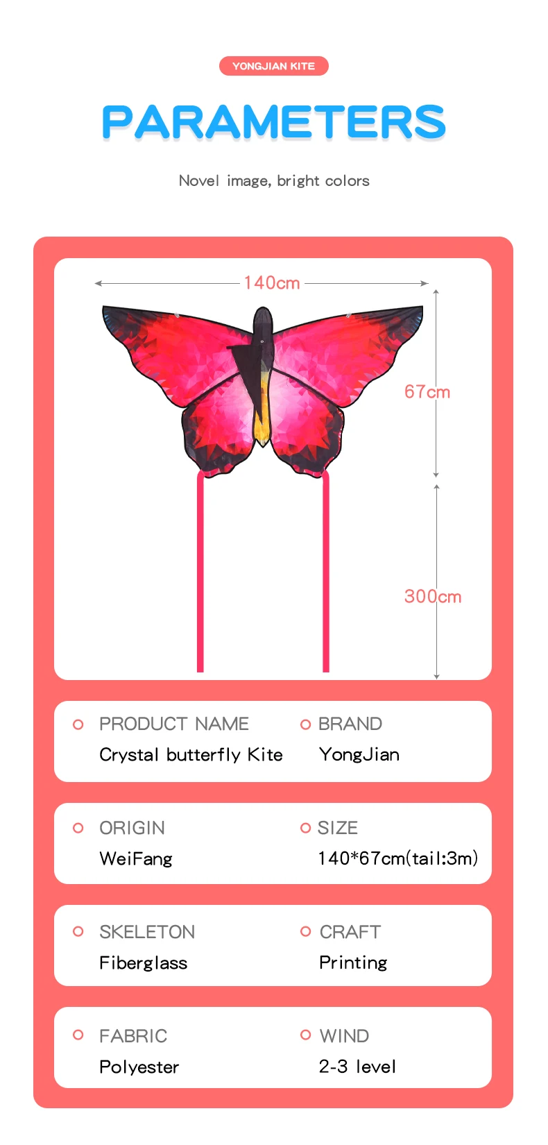 Crystal Butterfly Kite with 100m String - Red/Blue 7 Crystal Butterfly Kite with 100m String - Red/Blue - Image 7