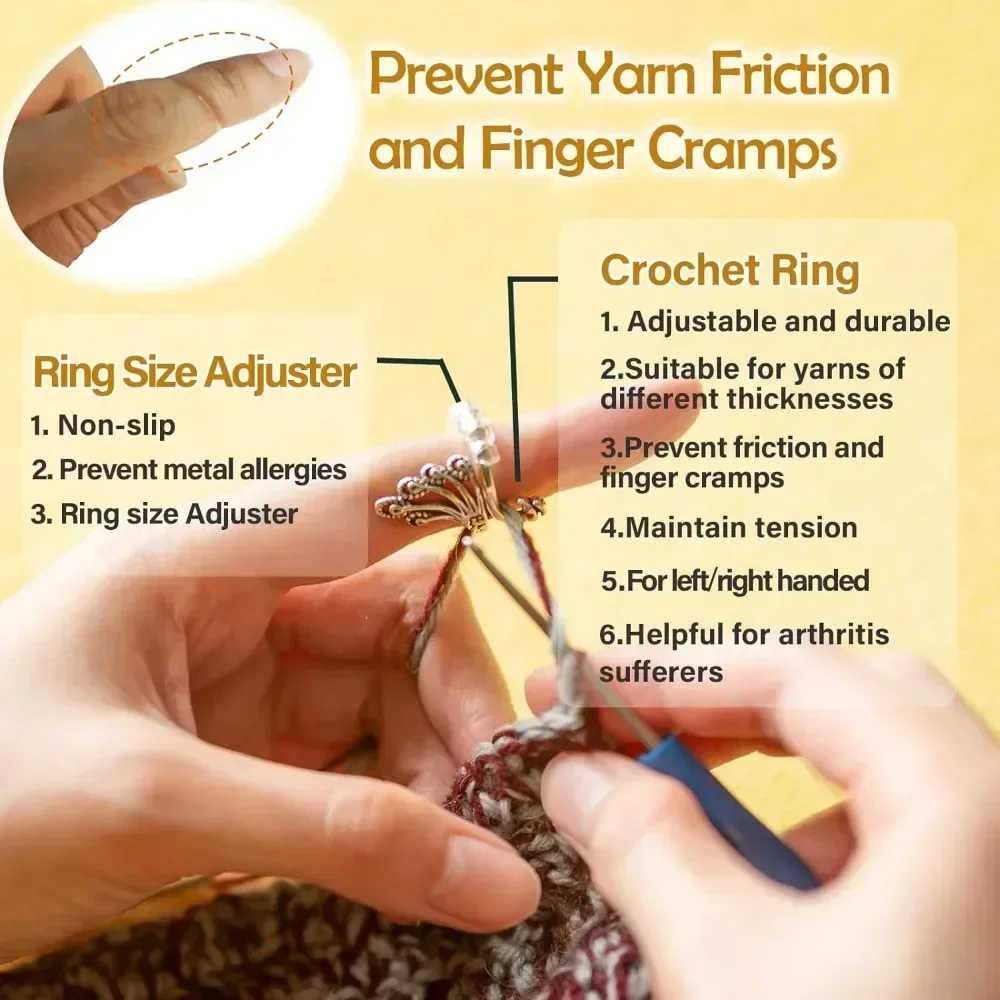 Adjustable Crochet Yarn Guide Ring 10 Adjustable Crochet Yarn Guide Ring - Image 10