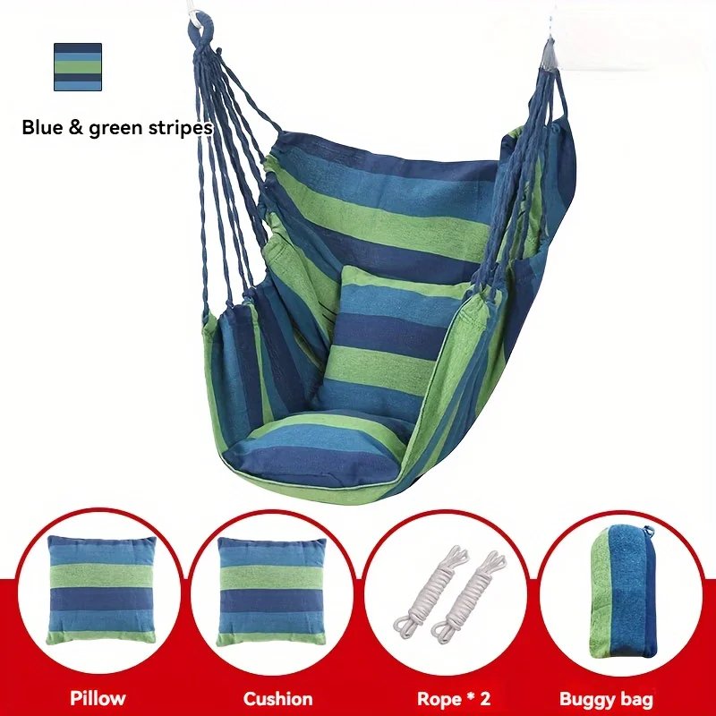 Canvas Hammock Chair with Cushion & Pillow 4 Canvas Hammock Chair with Cushion & Pillow - Image 4