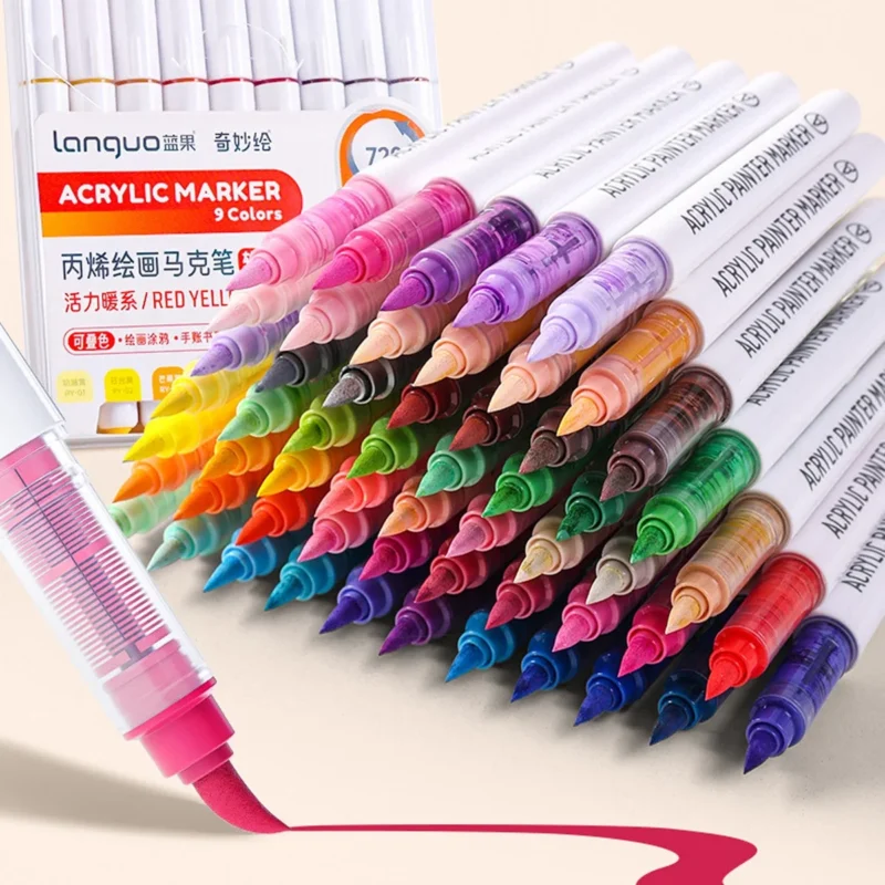 Acrylic Brush Marker Set 9-Pack