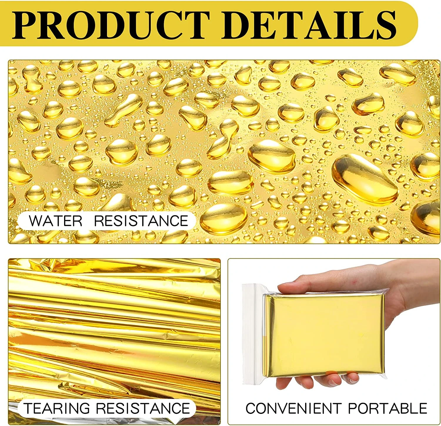 Emergency Survival Blanket Waterproof First Aid Rescue Curtain 3 Emergency Survival Blanket Waterproof First Aid Rescue Curtain - Image 3