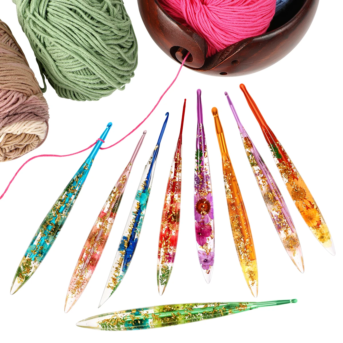 Aluminum Crochet Hook with Resin Handle 1 Aluminum Crochet Hook with Resin Handle