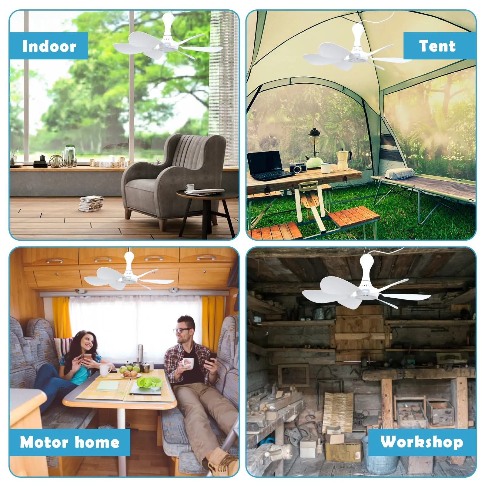USB Hanging Camping Ceiling Fan 4 USB Hanging Camping Ceiling Fan - Image 4