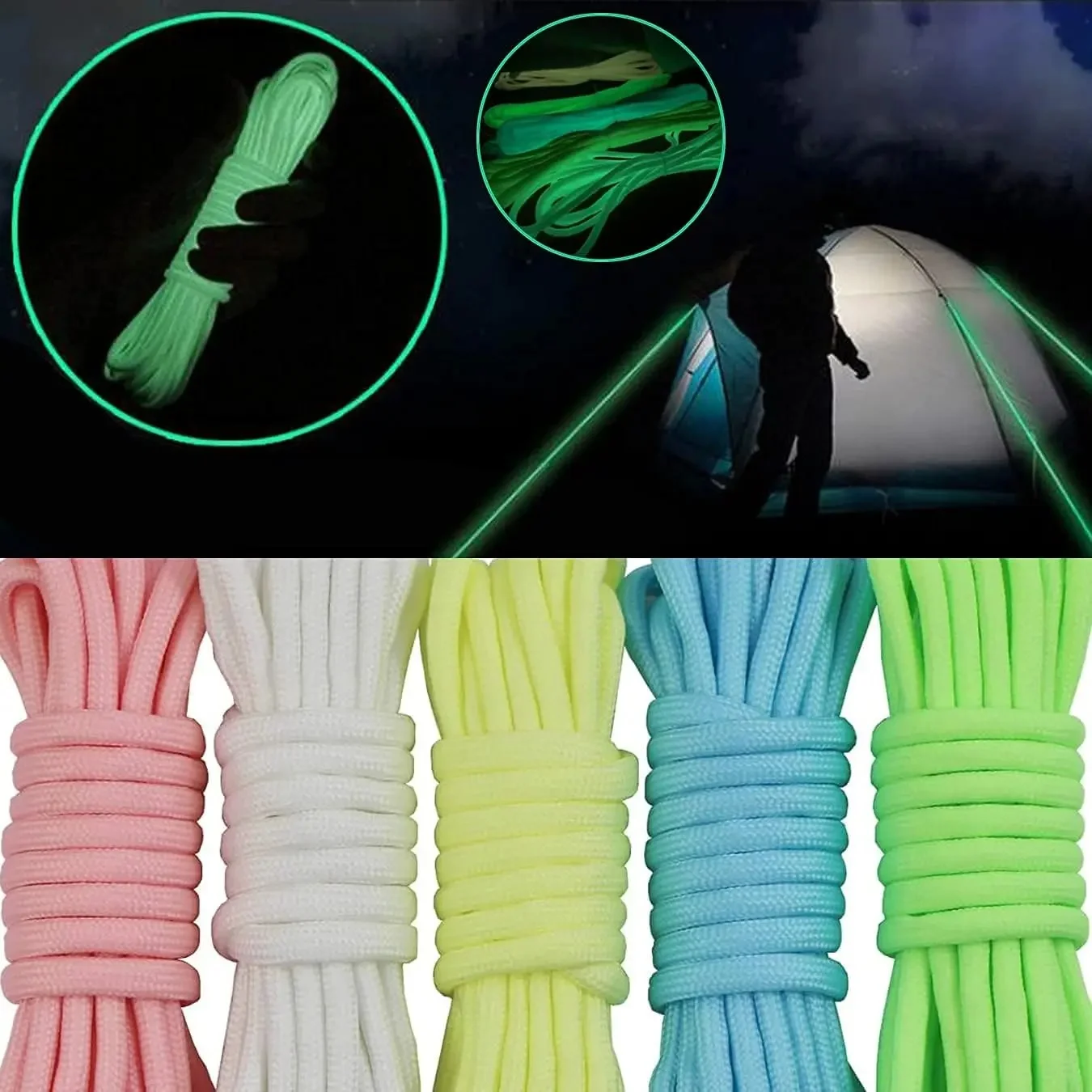 Glow Paracord Nylon Tent Cord 5 Glow Paracord Nylon Tent Cord - Image 5
