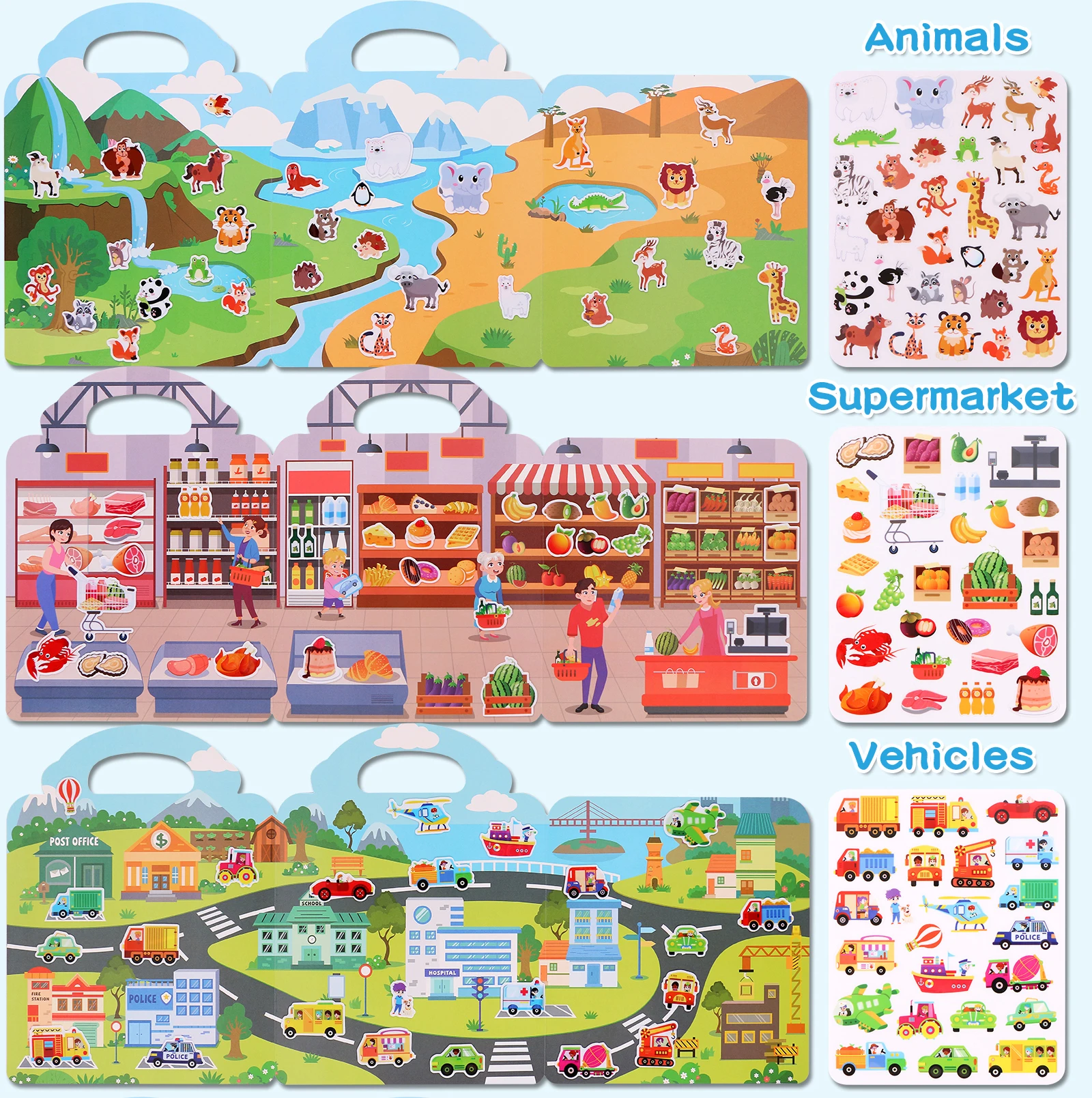 Kids' Reusable Sticker Book Set 5 Kids' Reusable Sticker Book Set - Image 5