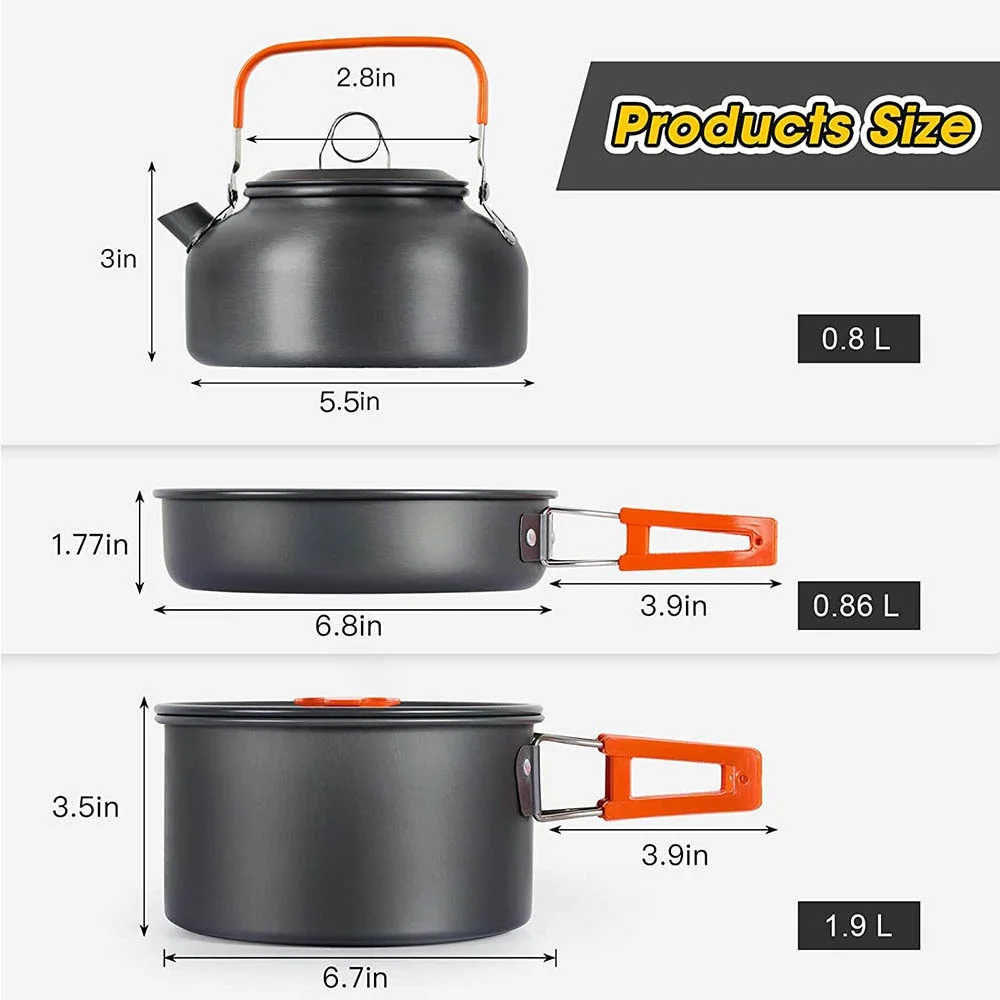 Camping Cookware Set for 2-3 People 4 Camping Cookware Set for 2-3 People - Image 4