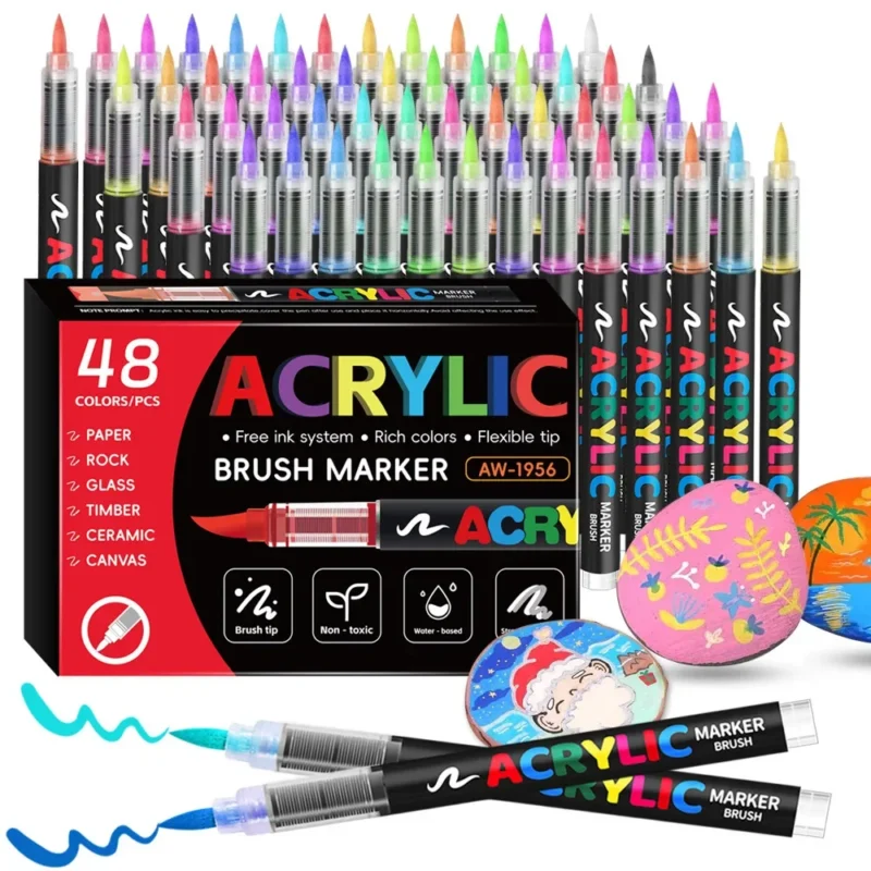 Dual Tip Acrylic Paint Pens 48-Pack