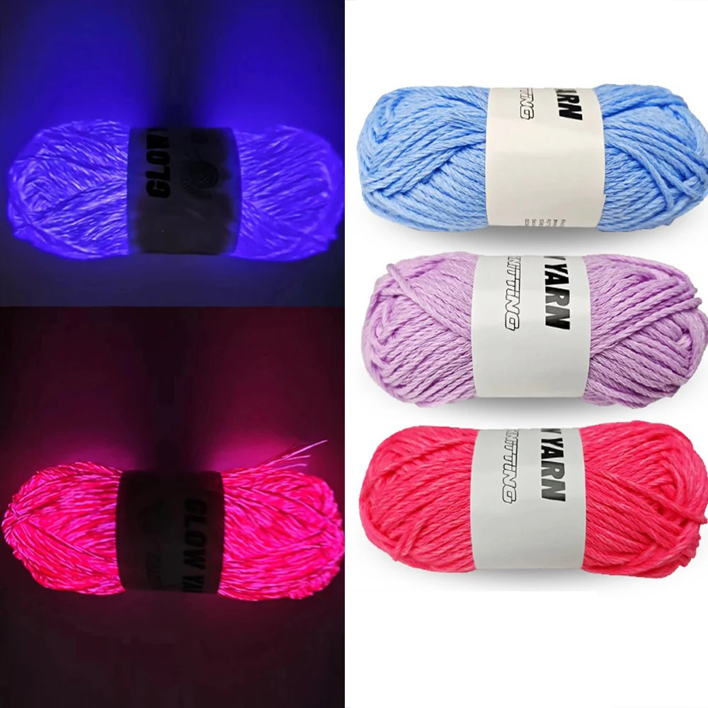 Glow In The Dark Polyester Yarn 55 m 1 Glow In The Dark Polyester Yarn 55 m