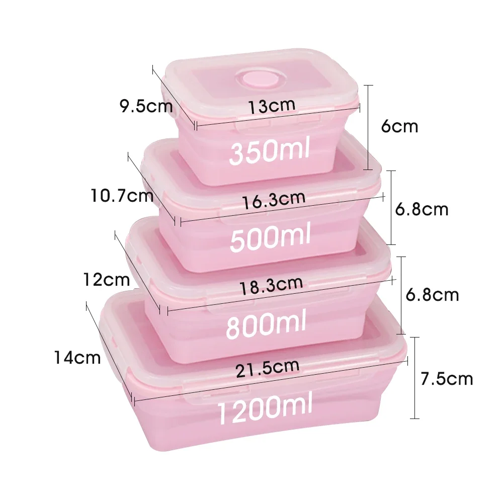 4-Piece Silicone Collapsible Lunch Box Set 7 4-Piece Silicone Collapsible Lunch Box Set - Image 7