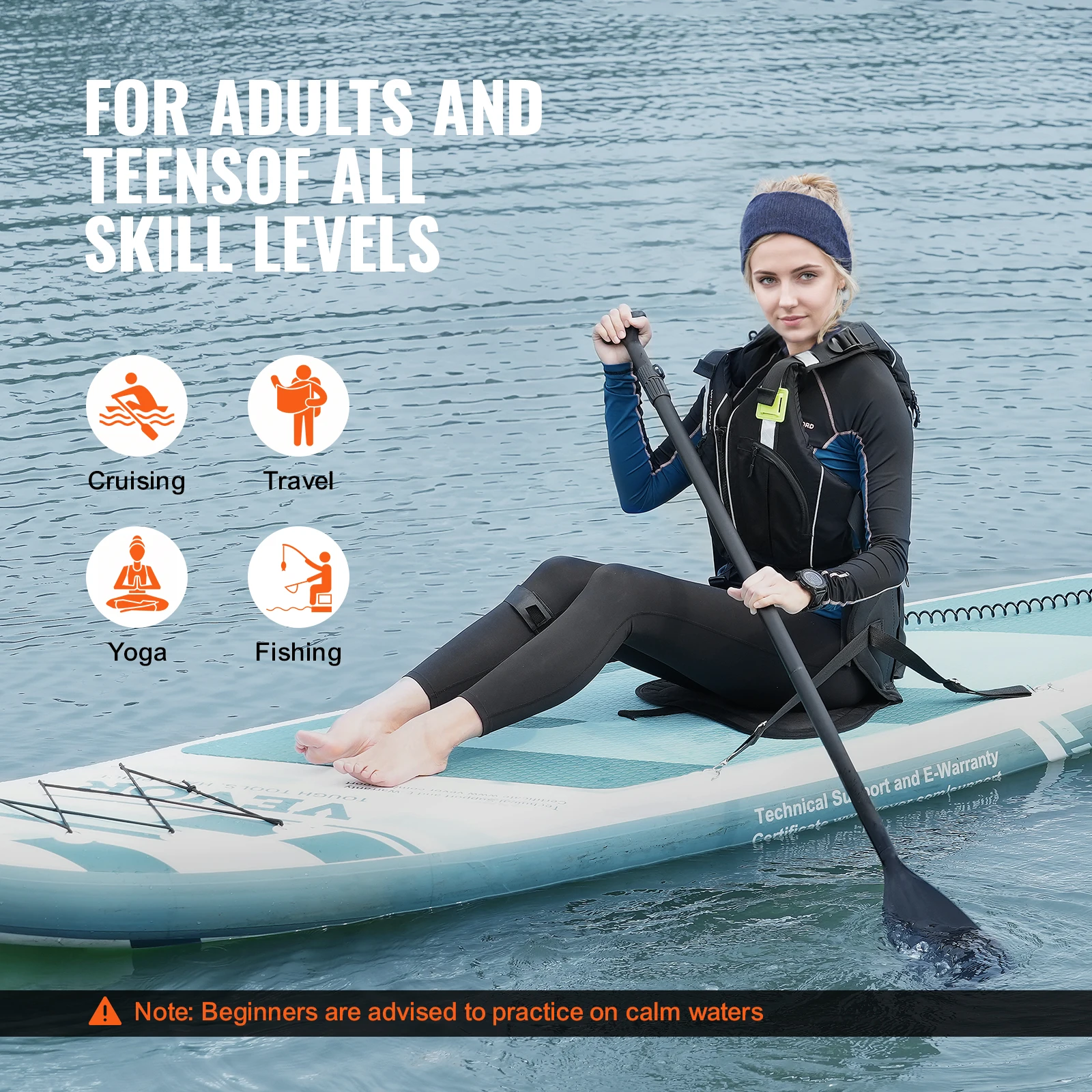 Inflatable Stand Up Paddle Board with Kayak Seat 6 Inflatable Stand Up Paddle Board with Kayak Seat - Image 6