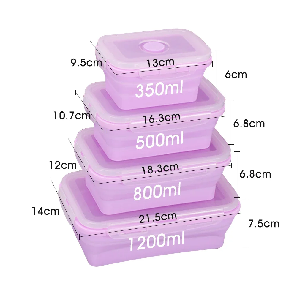 4-Piece Silicone Collapsible Lunch Box Set 10 4-Piece Silicone Collapsible Lunch Box Set - Image 10