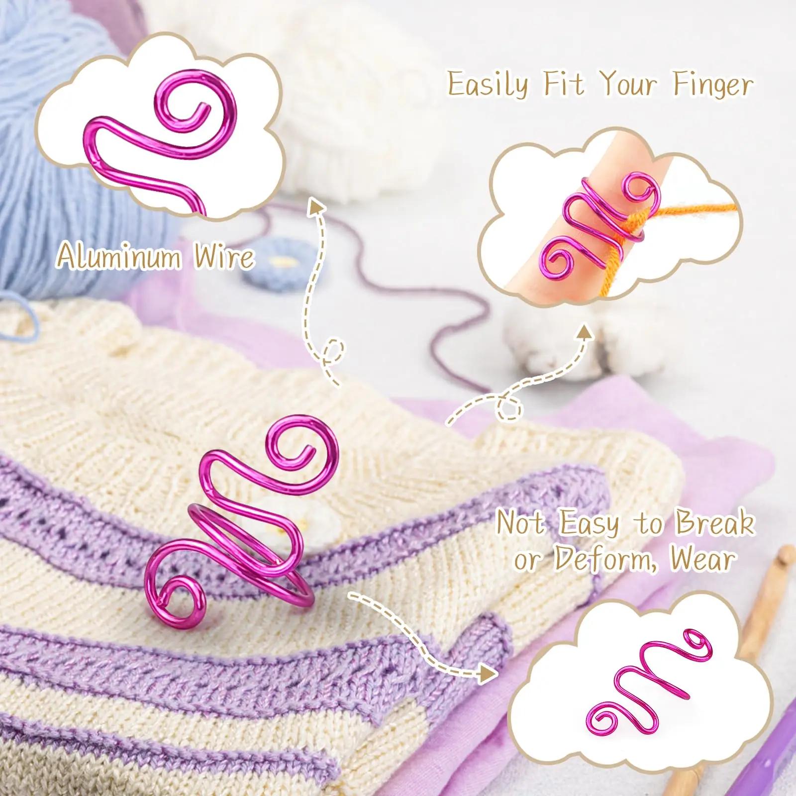 Adjustable Crochet Yarn Guide Ring 10 Adjustable Crochet Yarn Guide Ring - Image 10