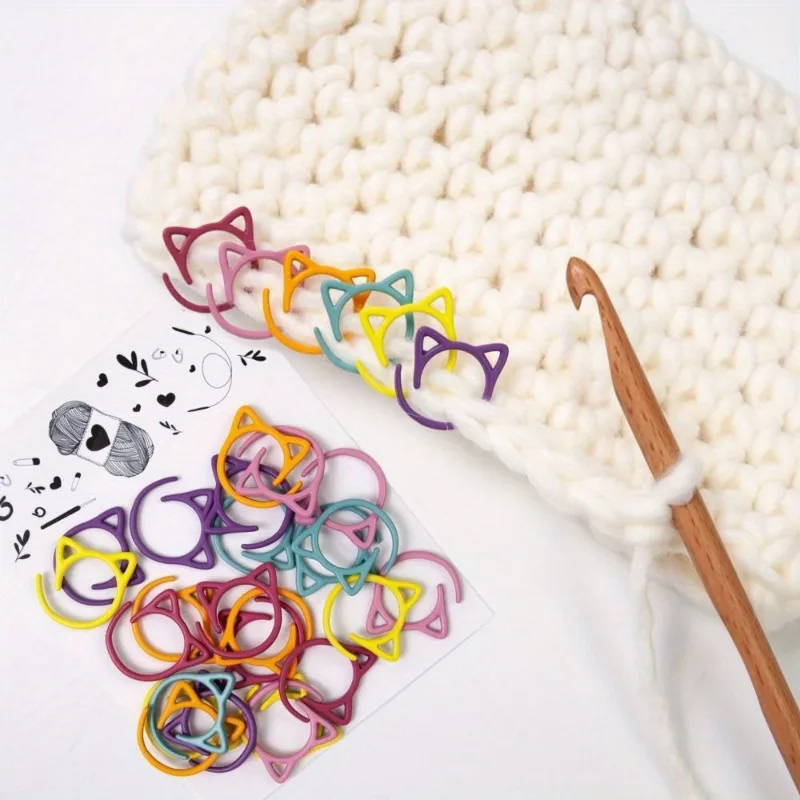 Metal Cat Ear Stitch Marker Set 6 Metal Cat Ear Stitch Marker Set - Image 6
