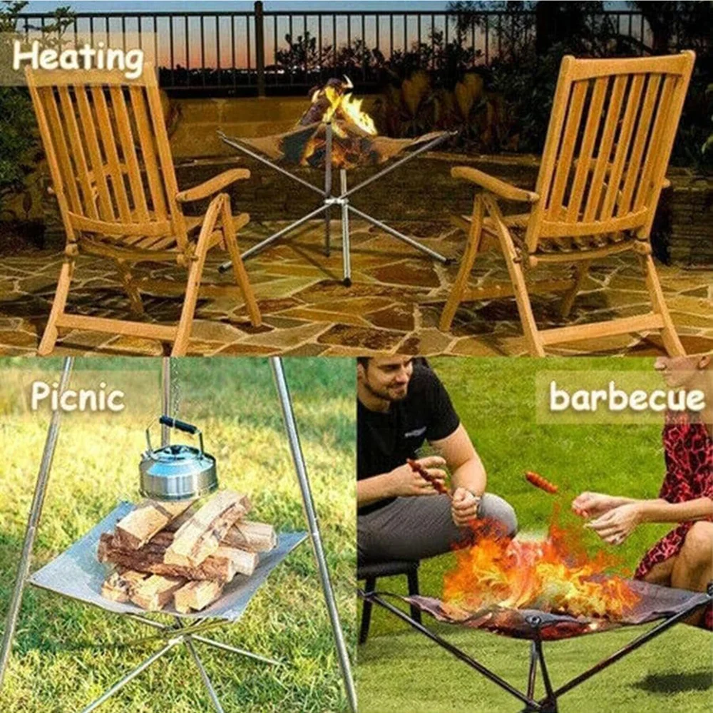 Portable Stainless Steel Camping Fire Pit Grill - Image 5
