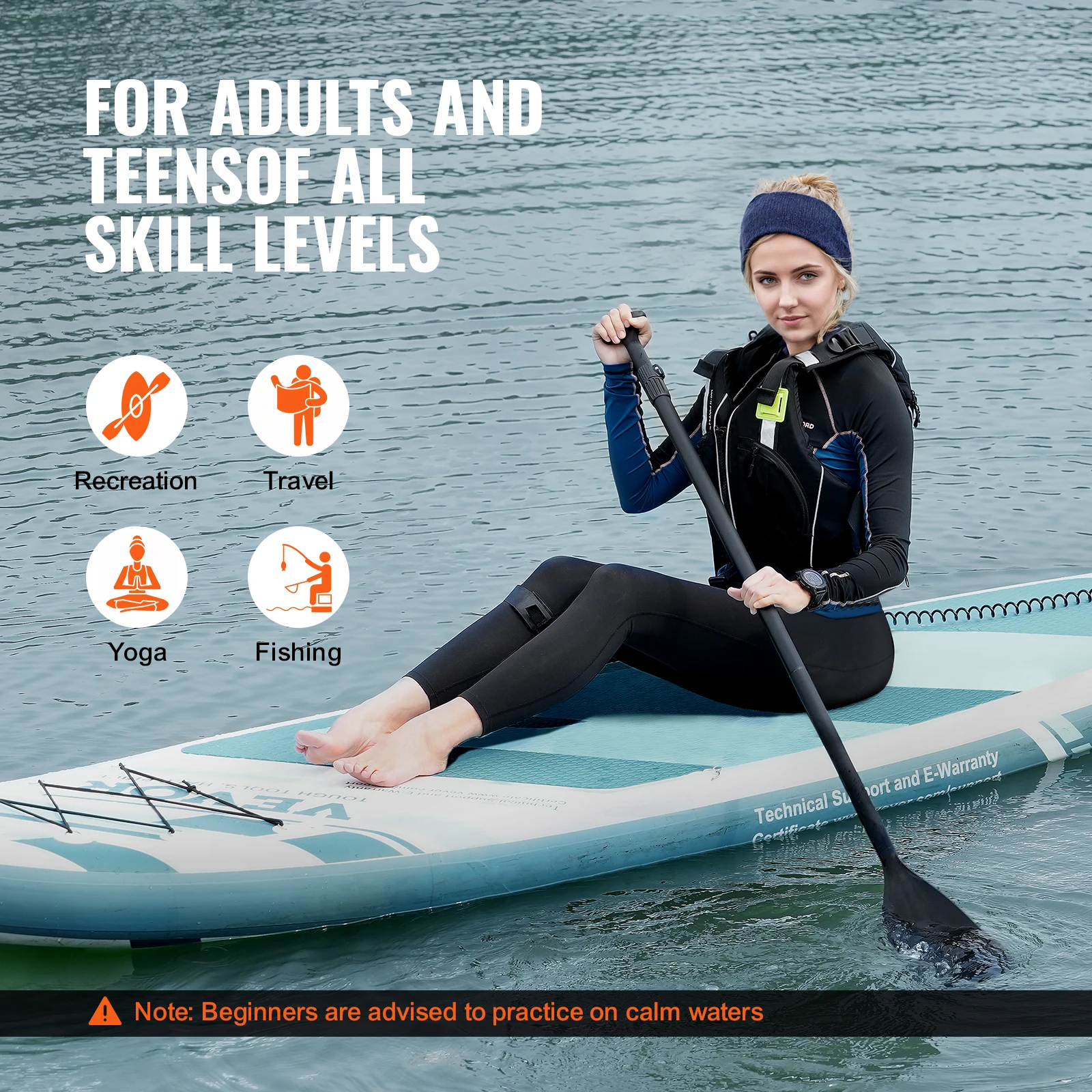 VEVOR Inflatable Stand Up Paddle Board 6 VEVOR Inflatable Stand Up Paddle Board - Image 6