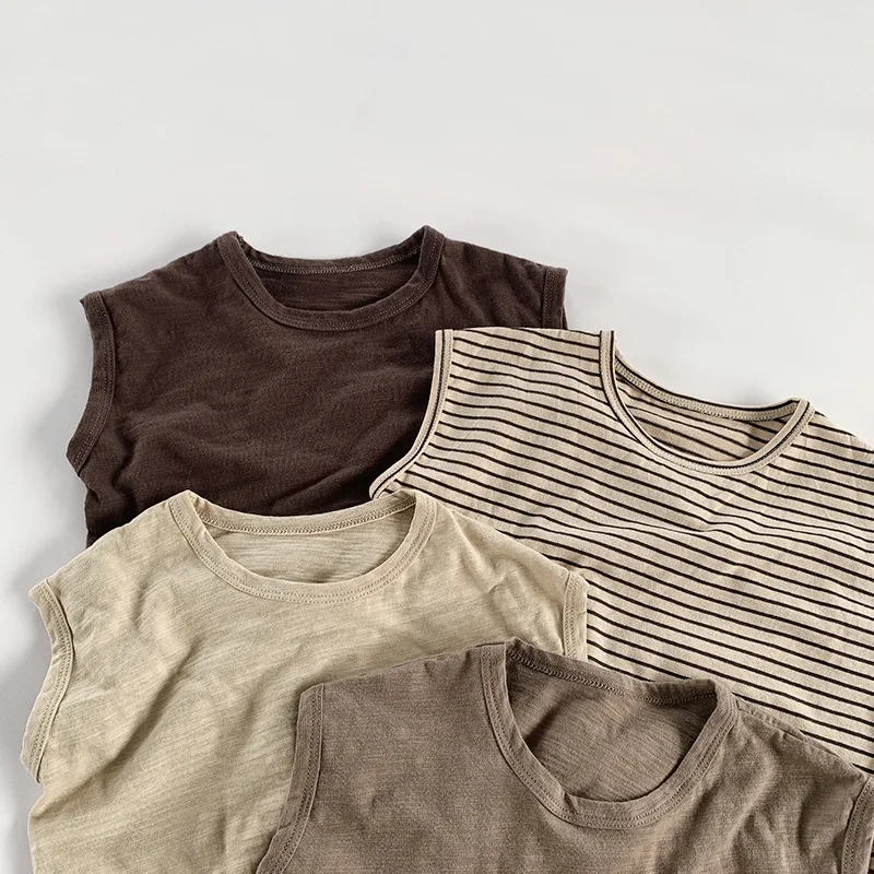 Kids Cotton Striped Sleeveless Tee 5 Kids Cotton Striped Sleeveless Tee - Image 5