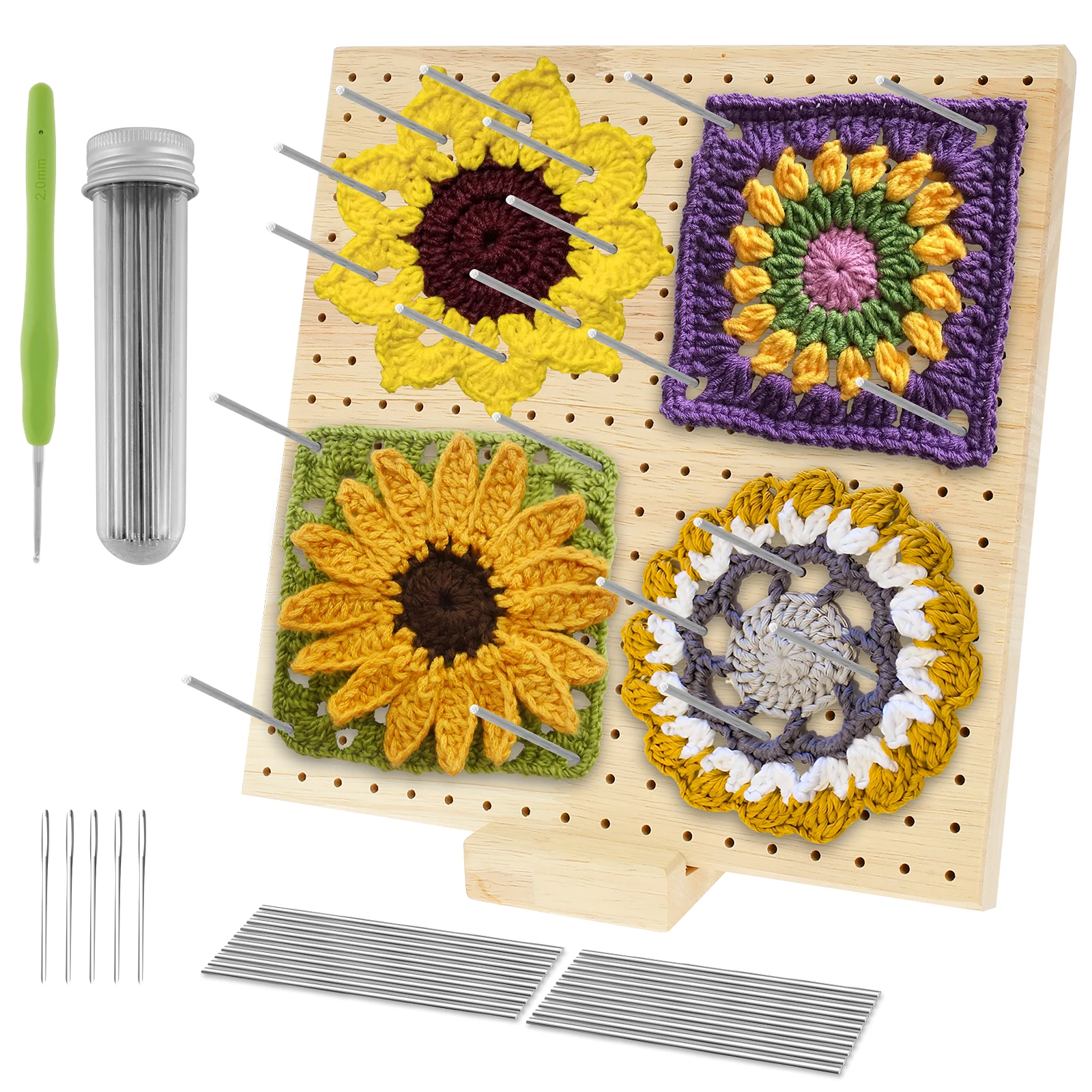 Bamboo Crochet Blocking Board Kit 23.5cm 1 Bamboo Crochet Blocking Board Kit 23.5cm