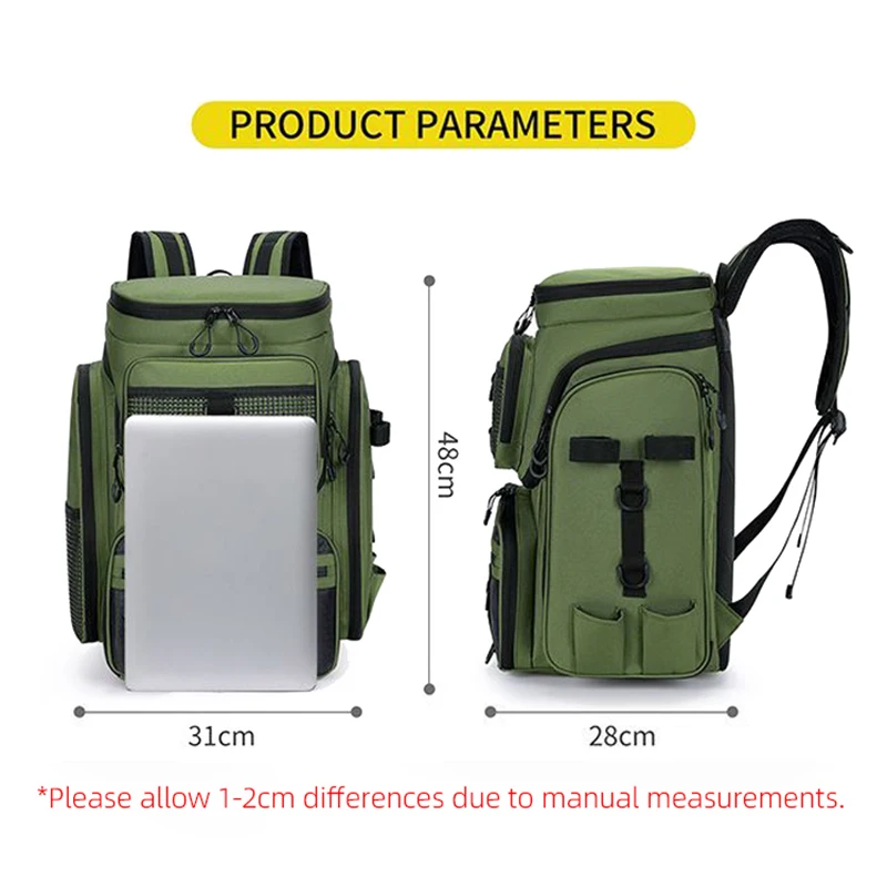 50L Fishing Tackle Storage Backpack with Rod Holders 6 50L Fishing Tackle Storage Backpack with Rod Holders - Image 6
