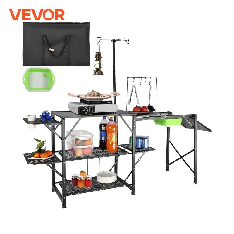 Portable Camping Kitchen Table with Sink 1 Portable Camping Kitchen Table with Sink