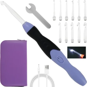 LED Crochet Hook Set 2.5–8 mm 11pc