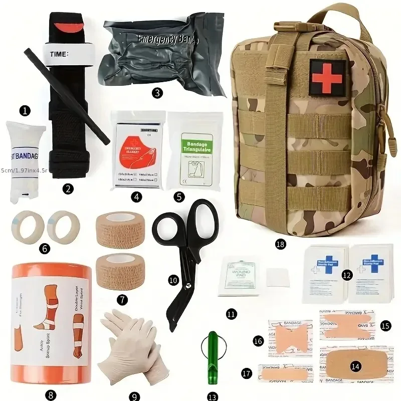 Comprehensive 156-Piece Outdoor First Aid Kit