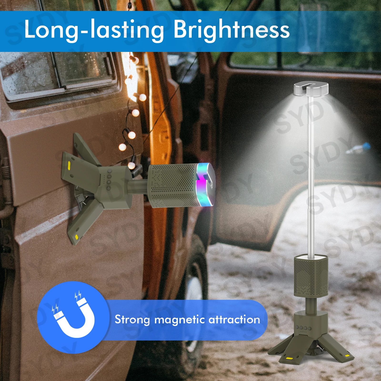 Rechargeable Telescopic Camping Lantern with Speaker 6 Rechargeable Telescopic Camping Lantern with Speaker - Image 6