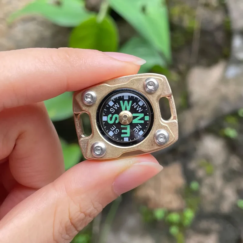Brass Compass Keychain