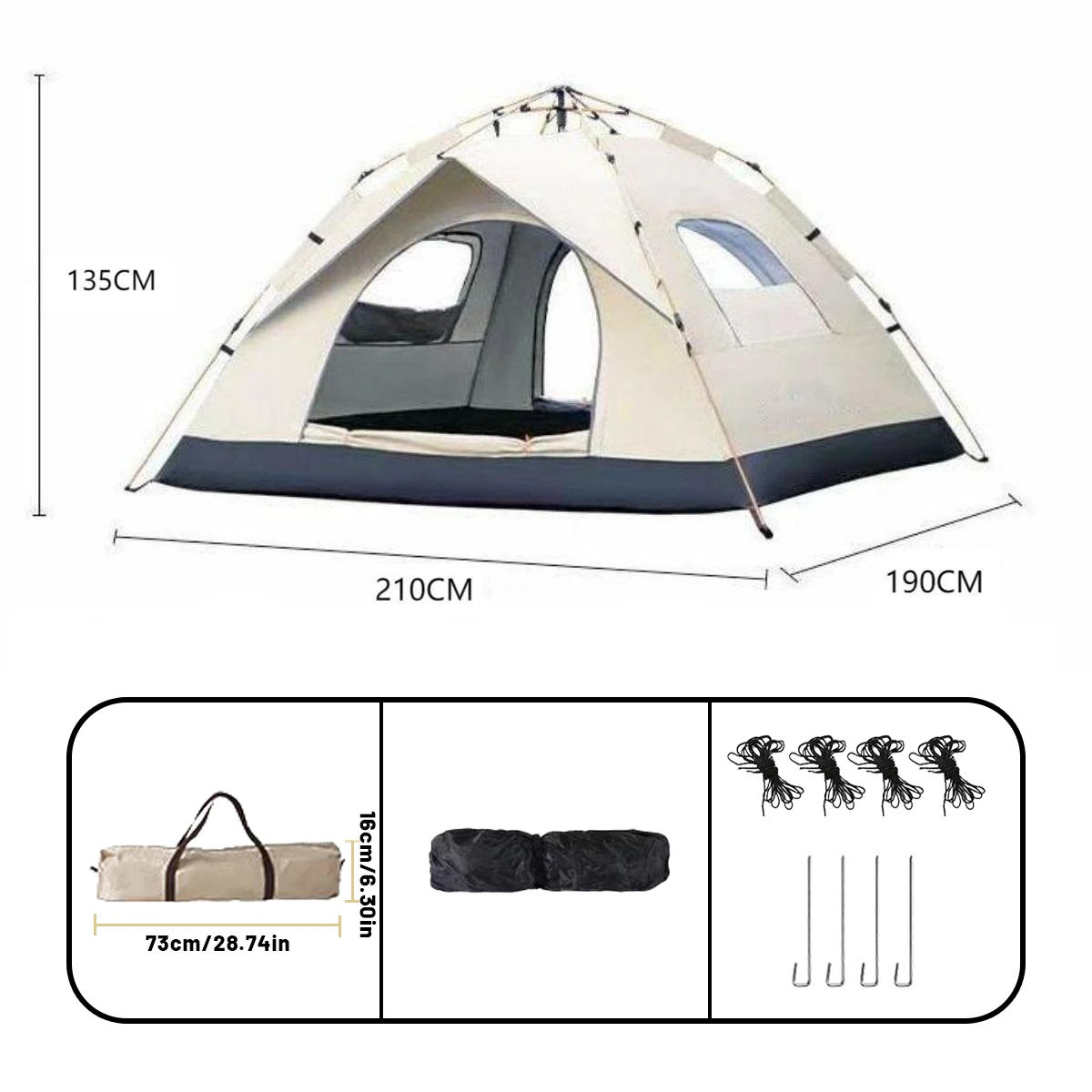 Quick-Opening Camping Tent for 4 People 6 Quick-Opening Camping Tent for 4 People - Image 6