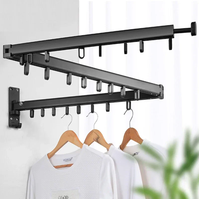 Aluminum Retractable Wall-Mounted Clothes Rack