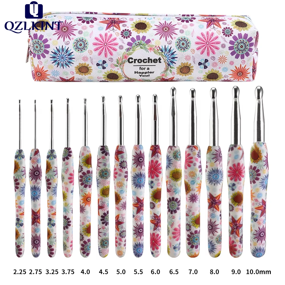 14pc Ergonomic Crochet Hook Set 1 14pc Ergonomic Crochet Hook Set