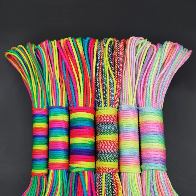Rainbow Parachute Rope for Camping and Survival