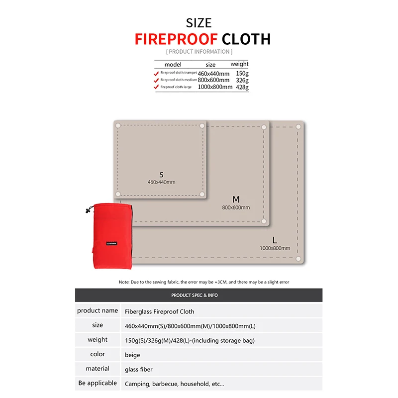 Fibreglass Fireproof Camping Mat 550°C 11 Fibreglass Fireproof Camping Mat 550°C - Image 11