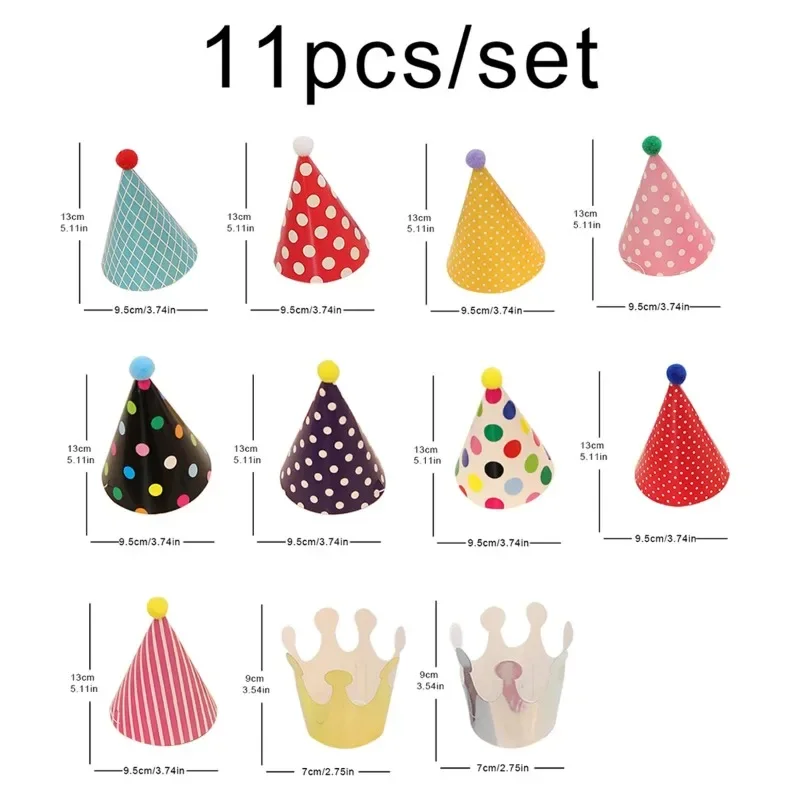 11-Piece Kids Paper Party Hats 6 11-Piece Kids Paper Party Hats - Image 6