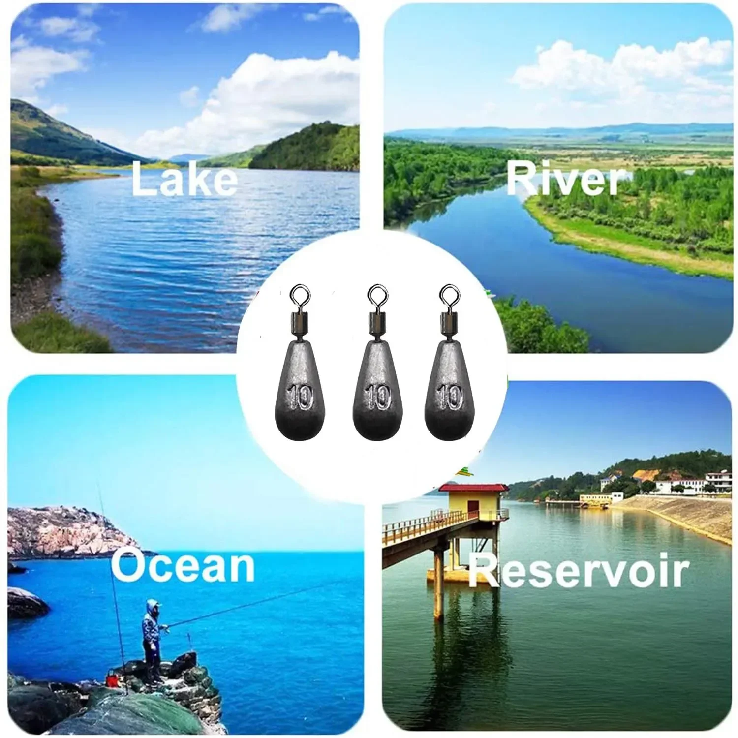 10pcs Fishing Weight Sinker Set 5 10pcs Fishing Weight Sinker Set - Image 5