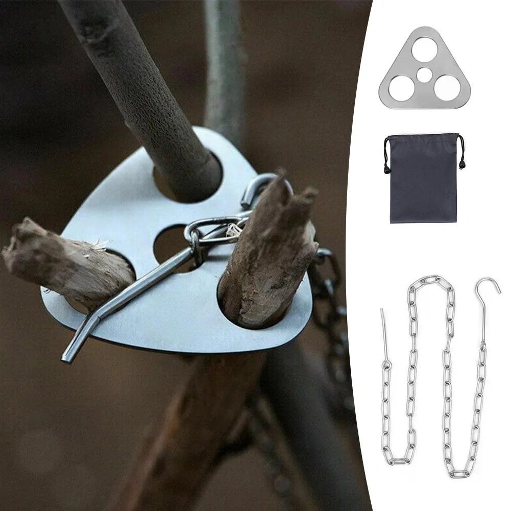 Portable Camping Hanging Tripod with Pot Rack 1 Portable Camping Hanging Tripod with Pot Rack