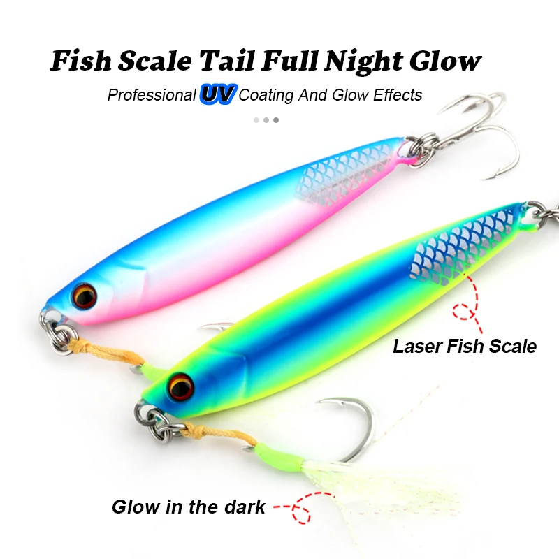 Glow Metal Jig Lead Fishing Lure 2 Glow Metal Jig Lead Fishing Lure - Image 2