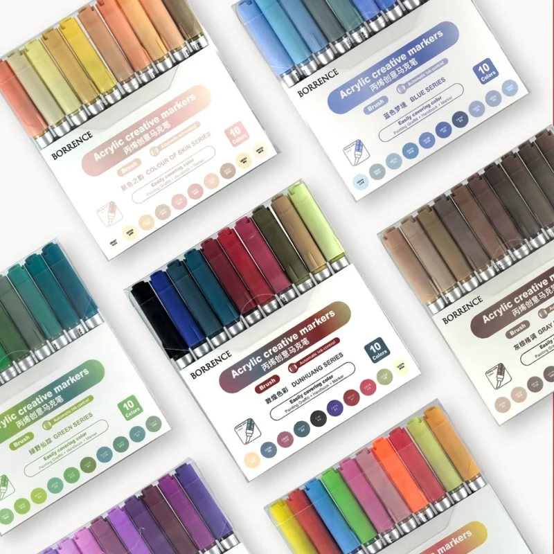 Acrylic Brush Markers Set 10-Pack