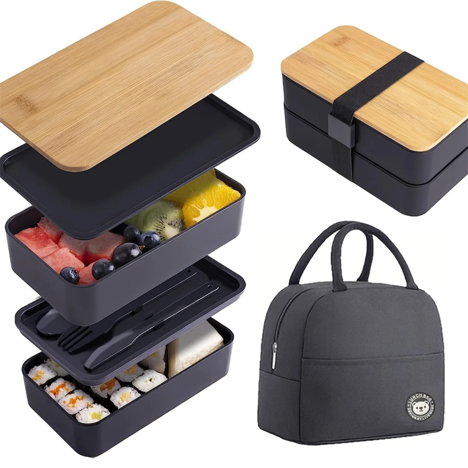 Leak-Proof Bento Box Lunch Container Set 1 Leak-Proof Bento Box Lunch Container Set