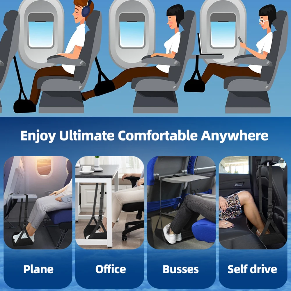 Airplane Foot Hammock with Memory Foam 6 Airplane Foot Hammock with Memory Foam - Image 6