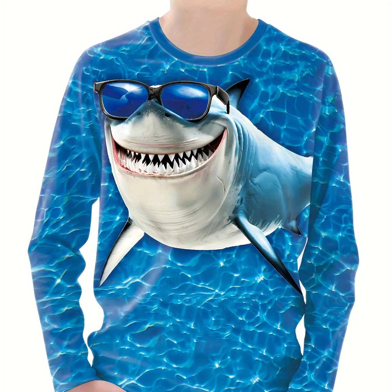 Kids Long Sleeve 3D Fish T-shirt 5 Kids Long Sleeve 3D Fish T-shirt - Image 5