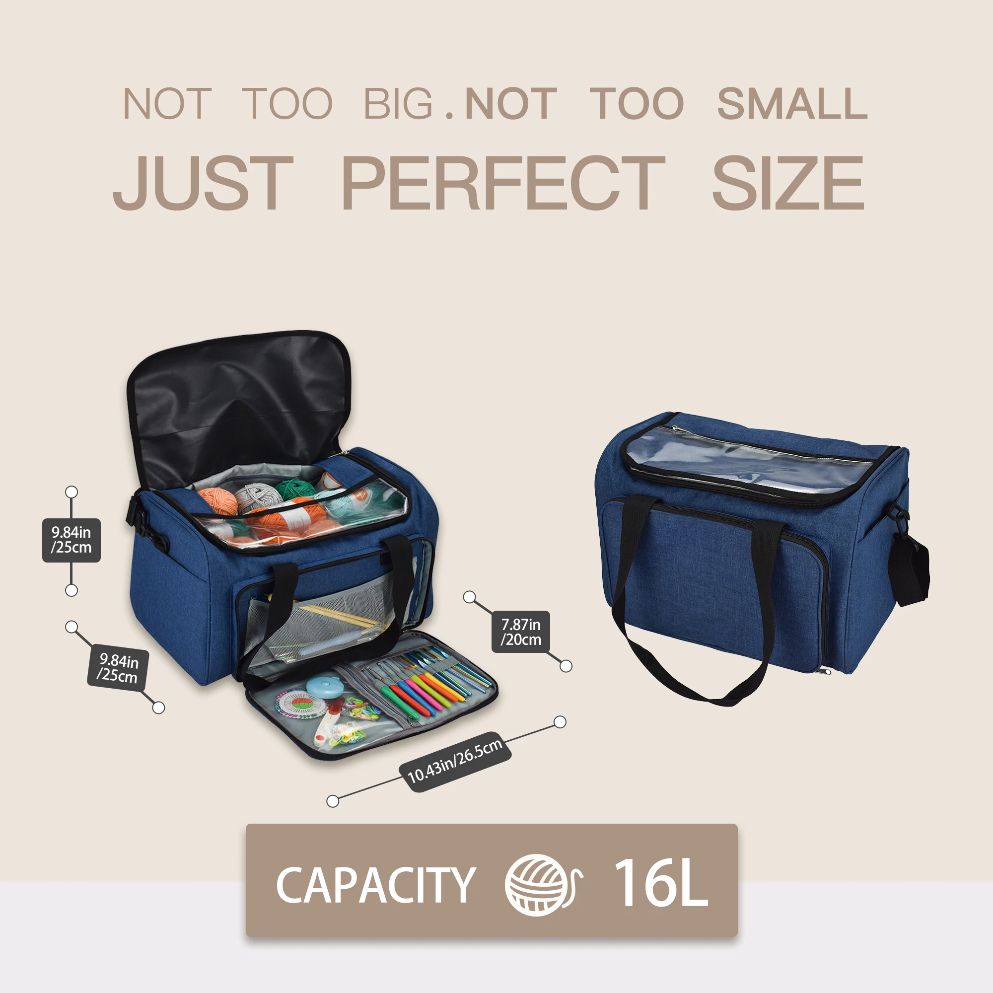 Yarn Tote Organizer with Inner Divider 5 Yarn Tote Organizer with Inner Divider - Image 5